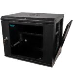 CABINET 19″ SPACER 9U 500x400mm, fixare pe perete, Flatpack (dezasamblat), Black, usa sticla cu blocare, panouri detasabile, otel 1mm, sarcina maxima 25Kg - Image 2
