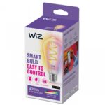 Bec LED RGB inteligent WiZ Connected Filament Clear ST64, Wi-Fi, E27 ,6.3W (40W), 470 lm, lumina alba si color (2200-6500K), compatibil GoogleAssistant/Alexa/Siri