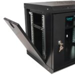 CABINET 19″ SPACER 9U 500x450mm, fixare pe perete, Flatpack (dezasamblat), Black, usa sticla cu blocare, panouri detasabile, otel 1mm, sarcina maxima 25Kg - Image 3