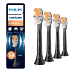 Rezerve PHILIPS Sonicare A3 Premium All in One HX9094/88, Pachet de 4 capete de periere standard, Sincronizarea modurilor BrushSync,  Negru, L x A x I (mm) 25.7x60x230.5