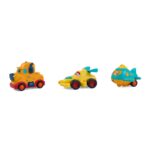 SET 3 VEHICULE ACTIONATE PRIN INERTIE- CAMION GALBEN, MASINA DE CURSE GALBENA, AVION ALBASTRU,MOMKI - Image 2