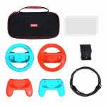 Pachet accesorii Trust pentru conosola Nintendo Switch, pachetul contine: husa de transport, 2 x prinderi Joy-Con, 2 x volan, sticla securizata pentru Switch, sticla securizata pentru Switch OLED, stand de incarcare, cablu USB-C-A, manual de utilizator - Image 2