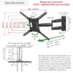Suport TV plat/curbat de perete cu 2 brate Barkan BM443LP, 13"- 83", Max 50kg, VESA 600x400, negru - Image 2
