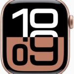 Apple Watch Series 10 GPS + Cellular 42mm Rose Gold Aluminium Case with Plum Sport Loop