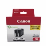 CANON pachet cartuse cerneala PGI-2500XL BLACK 2-PACK, capacitate: 2x black (2500 pages, 70.9ml), Compatibilitate: MAXIFY iB4050, MAXIFY iB4150, MAXIFY MB5050, MAXIFY MB5150, MAXIFY MB5155, MAXIFY MB5350, MAXIFY MB5450, MAXIFY MB5455