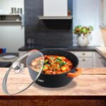 CRATITA ALUMINIU TURNAT+CAPAC, 20x8.5 cm, 2.3 L, DARK LINE, COOKING  BY HEINNER - Image 2