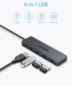 HUB USB Anker 4-in-1, porturi: 4 x USB 3.2 gen 1, conectare prin USB 2.0 (T), rata transfer 5 Gbps, ABS, negru - Image 2