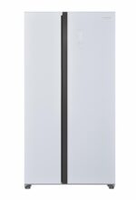 Side by Side HEINNER HSBS-H442NFGWHE++, No Frost, 442 L, Clasa E, Sticla alba