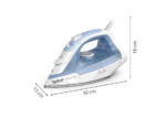 Tefal Virtuo 30 FV2C41E0. Type: Dry & Steam iron, Soleplate type: Ceramic soleplate, Cord length: 1.9 m. Iron power: 2000 W. Width: 134 mm, Depth: 306 mm, Height: 178 mm. Package width: 134 mm, Package depth: 178 mm, Package height: 306 mm. Products per pallet: 72  pc(s), Products per - Image 3