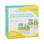 Set 8 recipiente cu capac pentru stocare hrana copii , 4*80ml + 4*220ml, U-Grow - Image 6