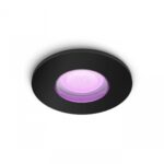 Spot LED RGB incastrat Philips Hue Xamento, Bluetooth, GU10, 5.7W,350lm, lumina alba si color (2000-6500K), IP44, Negru