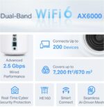 TP-Link AX6000 whole home mesh Wi-Fi 6 System, Deco X80(3-pack); Dual- Band, Standarde Wireless: IEEE 802.11ax/ac/n/a 5 GHz, IEEE 802.11ax/n/b/g 2.4 GHz, viteza wireless: 5 GHz: 4804 Mbps, 2.4 GHz: 1148 Mbps, Locuințe cu 4-7+ camere, 4×4 MU-MIMO, interfata: 1× Port de 2.5 Gbps + 2× Porturi Gigabit. - Image 3