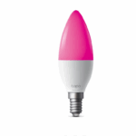 Smart Light Bulb, Multicolor SPEC: B38 bulb, E14 base, 220~240 V, 50/60 Hz, 8.6W, 16 Million Colors, 2500K-6500K, Brightness: 470 lm(Default 2700K), 40W Equivalent, Beam angle 260°, Lifetime Up to 25,000hrs, ERP:F, 2.4 GHz Wi-Fi, Bluetooth (Can be control via Bluetooth locally) FEATURE: Multicolor