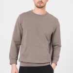 BLUZA COTON CASUAL BARBATI TAUPE-XL