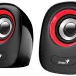 Boxe Genius SP-Q160 2.0 cu fir, putere RMS 10W, rosu