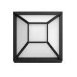 Aplica LED pentru exterior Philips Drosera, 12W (83W), 176V, 1200 lm ,lumina calda (2700K), IP44, 74x190mm, Negru