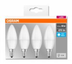 4 Becuri LED Osram Base Classic B, E14, 4.9W (40W), 470 lm, luminaneutra(4000K)