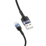 Cablu Tellur Lightning cu LED, nailon, 2m, negru - Image 2