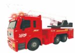 VEHICULE CU LUMINI, SUNETE SI FRICTIUNE, SCARA 1/6, 53 CM, AUTOSPECIALA POMPIERI ROSIE