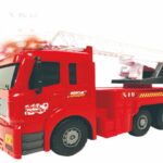 VEHICULE CU LUMINI, SUNETE SI FRICTIUNE, SCARA 1/6, 53 CM, AUTOSPECIALA POMPIERI ROSIE
