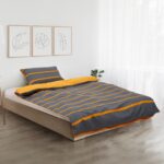 SET DE PAT SINGLE BUMBAC GREY/ORANGE - Image 3