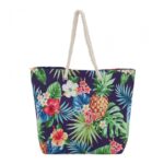 Geanta plaja Tropical, diverse decoruri Dimensiune:  50X38HX35X15.cm Material : panza tesuta canvas din poliester cu imprimeu digital - Image 3