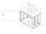 Rack de perete Triton sectiune simpla 18U 600mm adancime usa sticla panouri laterale detasabile, sectiuni acces cabluri sus/jos/spate securizare cu cheie, 1 pereche montanti reglabili, fabricat din tabla galvanizata IP30 gri