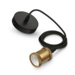 Pendul Philips Classic Gold, E27, max. 40W, textil/Metal, IP20, Ø169mm ,cablu 2m