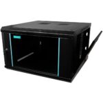 CABINET 19″ SPACER 6U 600x600mm, fixare pe perete, Flatpack (dezasamblat), Black, usa sticla cu blocare, panouri detasabile, otel 1.5mm, sarcina maxima 60Kg - Image 3