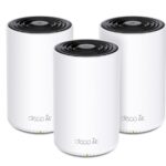 TP-Link AXE5400 home mesh Wi-Fi 6E System, Tri-Band, Deco XE75(3-pack);  Standarde Wireless: IEEE 802.11ax 6 GHz, IEEE 802.11ax/ac/n/a 5 GHz, IEEE 802.11ax/n/b/g 2.4 GHz, viteza WIFI: 6 GHz: 2402 Mbps (802.11ax, HE160), 5 GHz: 2402 Mbps (802.11ax, HE160), 2.4 GHz: 574 Mbps (802.11ax), acoperire-