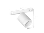 Spot LED RGB Philips Hue Perifo, Bluetooth, control vocal, 24V, 5.3W, 490 lm, lumina alba si color (2000-6500K), IP20, 12.8x17.7x6.7cm, Metal, Alb - Image 2