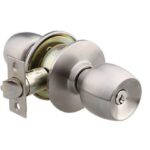 Buton cheie, nichel satinat 40-CY3-5786-ET-3101, Backset zavor 60 mm, pentru usi cu grosime: 35-45 mm, Rozete 65mm, finisaj: nichel satinat,potrivite pentru usi dreapta si stanga, Cilindru alama cu 3 chei