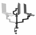 Suport dublu laptop de birou Neomounts DS20-425BL2; pentru display-uri cu diagonale 17"-27", sistem de prindere VESA 75x75~100x100, greutate maxima suportata 8kg, tilt +90°, -30°, swivel 90°, rotate 360°, distanta fata de perete 162-494mm; inaltime reglabila manual 275-555mm; culoare negru. Garantie - Image 2