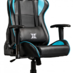 Scaun gaming X by Serioux, Torin, ajustabil, piele sintetica, piston pe gaz, manere reglabile, baza stea cu 5 picioare, greutate maxima admisa 150Kg, perne detasabile, negru si albastru