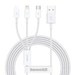 Cablu alimentare si date Baseus Superior Series, pt. smartphone, USB la Micro-USB + Lightning Iphone + USB Type-C 3.5A, 1.5m, alb
