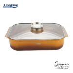 TAVA INALTA CUPTOR DIN ALUMINIU TURNAT + CAPAC 39 x 26 x 8.5 CM,  6 L, NICOLAI TAND, ORIGINI, COOKING BY HEINNER