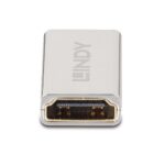 Adaptor Lindy HDMI 2.1, conector A HDMI Female, conector B HDMI Female, latime de banda suportata 48Gbps, rezolutie maxima 8K UHD 7680x4320@60Hz 4:4:4 10-bit, gri - Image 3