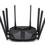 Mercusys MR90X Dual-Band WiFi 6 Router (AX6000), Standarde wireless: Wi-Fi 802.11ax/ac/a/b/g/n , Viteza wireless:  4804 Mbps (5 GHz) + 1148 Mbps (2.4 GHz), Interfata:  1× Port WAN/LAN de 2.5 Gbps + 1× Port WAN/LAN Gigabit + 2× Porturi LAN Gigabit LAN , 8 x Antene externe.
