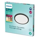 Plafoniera LED Philips Superslim CL550, 3 trepte de intensitate, 15W ,1300 lm, lumina calda (2700K), IP44, 25cm, Negru - Image 4