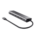 Hub Trust Halyx, 5 porturi USB-C 3.2 gen 1: 1 USB-C 100W PD port / 4 USB-C data ports, USB PD 3.0, gri - Image 4