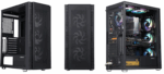 Carcasa gaming Serioux Quantum, fara sursa, tip middle tower, capac superior cu filtru magnetic de praf, panoul lateral: sticla securizata, sasiu: SPCC 0.6T, USB2.0x2+HD Audio, USB 3.0 x1, porturi rezervate pentru ventilator:, față: 3 x ventilatoare fixe de 120mm(incluse)ARGB, suportă cooler pe - Image 2
