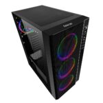 Carcasa SPACER SPCS-GC-RAINBOW, RGB, Mid Tower, Black - Image 3