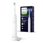 Periuta de dinti electrica Philips Sonicare HX7108/01, 62.000 miscari/minut, autonomie 21 zile, 1 mod periere, 2 intensitati, senzor  presiune integrat, functia BrushSync, inclus capat de periere Otimal White, alb
