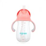 Cana cu pai tritan, roz, 300ml, U-Grow