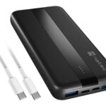 Baterie externa Natec, capacitate 10000 mAh, 3 porturi USB, baterie Li- Polymer, negru
