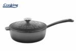 TIGAIE  ADANCA FONTA EMAILATA + CAPAC 24 X 8 CM, 2.5 L, MARBLE GREY, COOKING BY HEINNER - Image 2