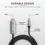Cablu Trust Calyx, USB-C to HDMI, 1.8m, negru - Image 4