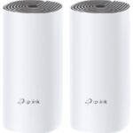 TP-Link AC1200+AV1000 Sistem Mesh Wi-Fi, DECO P9(2-PACK);  Caracteristici wireless: Standarde Wireless: IEEE 802.11 ac/n/a 5 GHz, IEEE 802.11 b/g/n 2.4 GHz; Frecvență: 2.4GHz and 5GHz; Rată de Semnal: 867Mbps at 5GHz, 300Mbps at 2.4GHz; Caracteristici Hardware: Porturi: 2* LAN/WAN Gigabit Ethernet