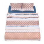 Lenjerie dubla 100% bumbac 4 piese, Polka