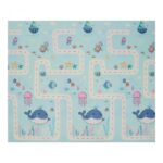 Covor de joaca pentru copii U-Grow, din spuma, pliabil, 2 fete, impermeabil, izolant, 180 x 200 x 1 cm